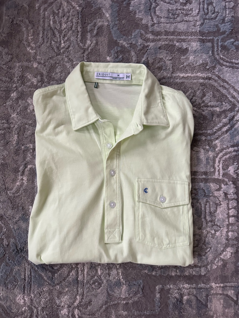 Criquet Men's Light Green Button-Down Casual Shirt